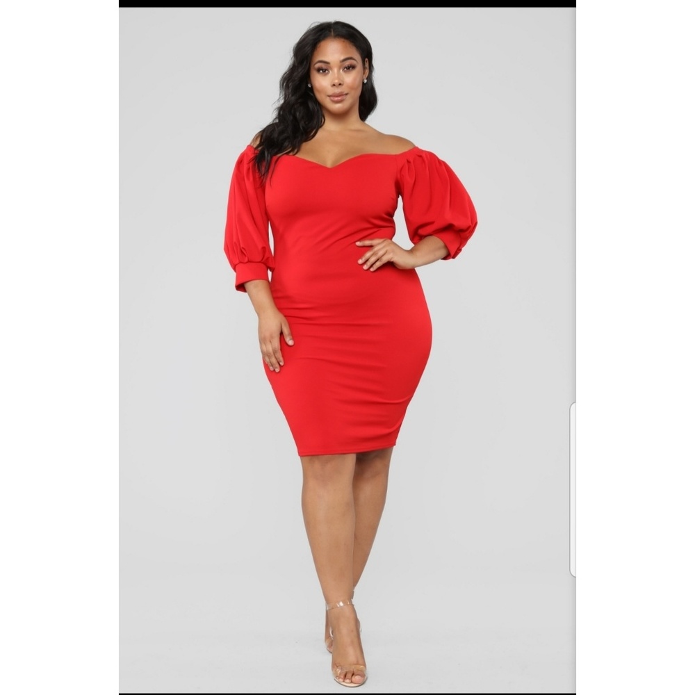 My Confession Off Shoulder Dress - Red